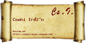 Csehi Irén névjegykártya