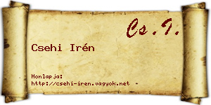 Csehi Irén névjegykártya